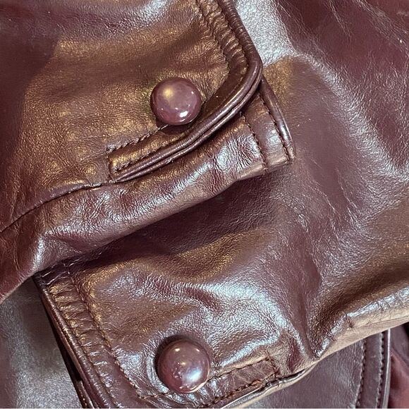 Foxmoor Retro 80s 70s Leather Jacket Blazer Coat Size 9 - Picture 4 of 15